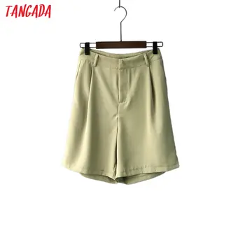 

Tangada women elegant summer white shorts tassels zipper female retro office lady suit shorts pantalones high quality ASF55