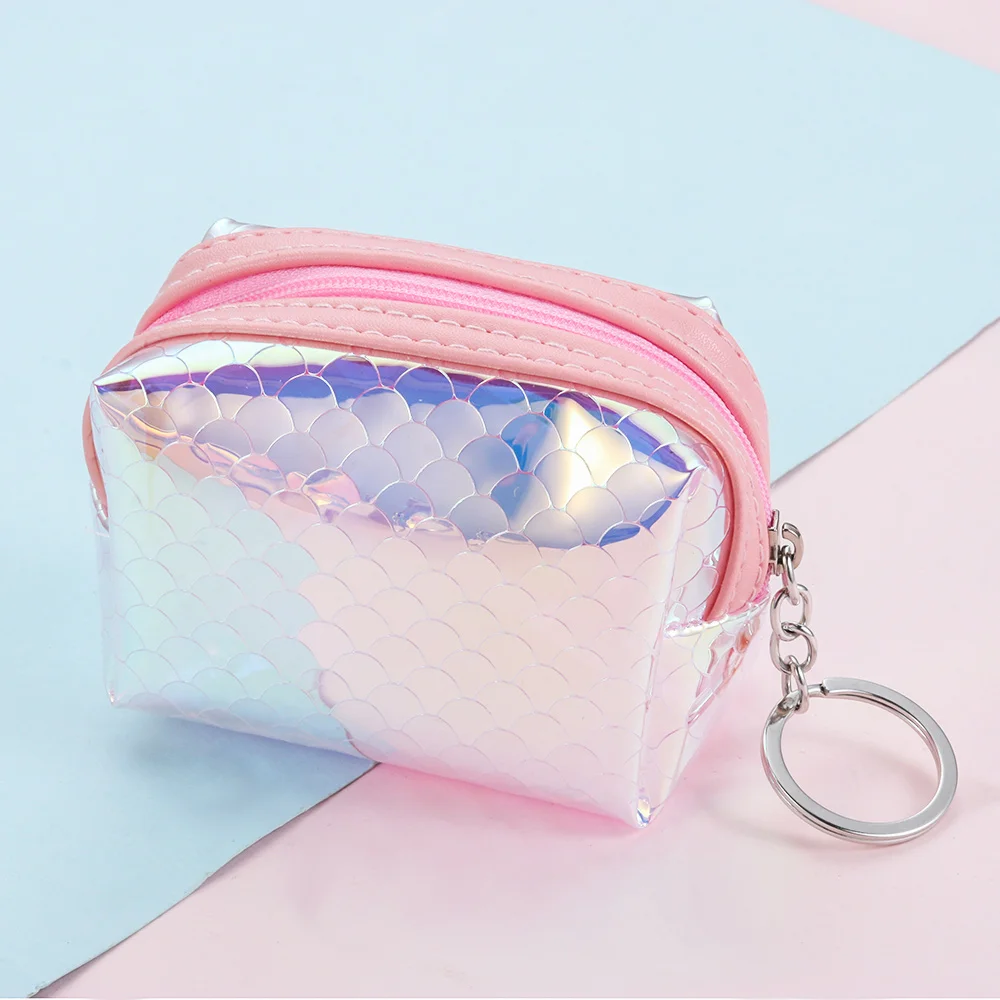 Хит, лазерные Кошельки для монет, прозрачные сумки для денег, студенческие сумочки с радугой, маленькие, свежие весы, милые, для девушек, мини-клатч