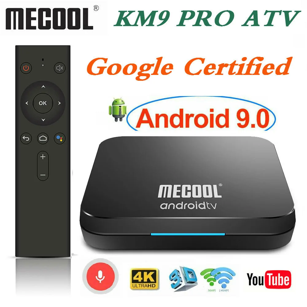 Макс 4 Гб ОЗУ 128 Гб ПЗУ Mecool Android tv KM3 ТВ приставка Android 9,0 Google Сертифицированный S905X2 4K Smart медиаплеер KM9 PRO A tv 2G16G