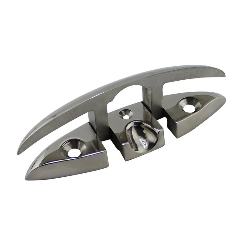 2PCS 6 Inch SS316 Boat Flip Up Folding Pull Up Cleat for marine boat yacht accessorie 316 Stainless Steel Flip Up Cleat 155x52mm