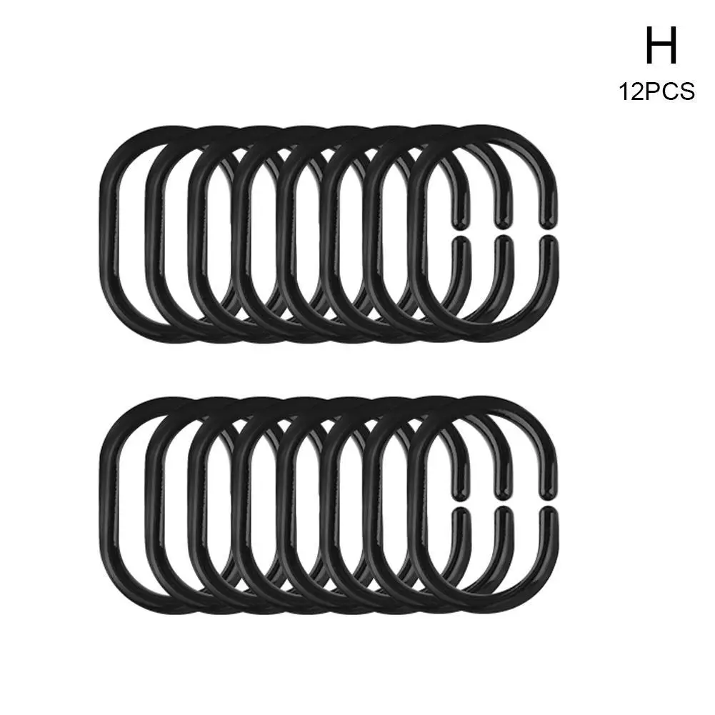 Shower Curtain Clips 12 Pcs New Curtain Poles Shower Rod Hook Hanger White Clips Use Drapery Color Bath Drape Plastic Clasp Loop Home