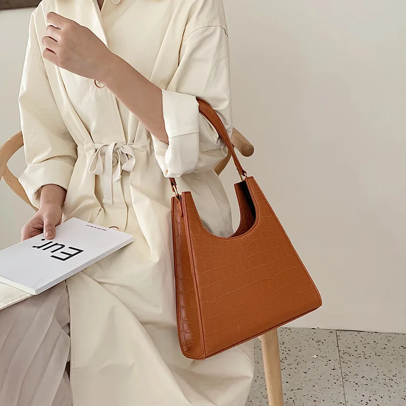 

Retro Handbag Bag Women's 2019 New Style Korean-style Non-mainstream Crocodile Pattern Shoulder Bag Summer Online Celebrity Bag
