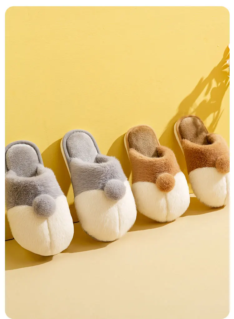 2022 Cotton slippers autumn and winter plush warm indoor women's plush slippers cute cotton slippers women M-140