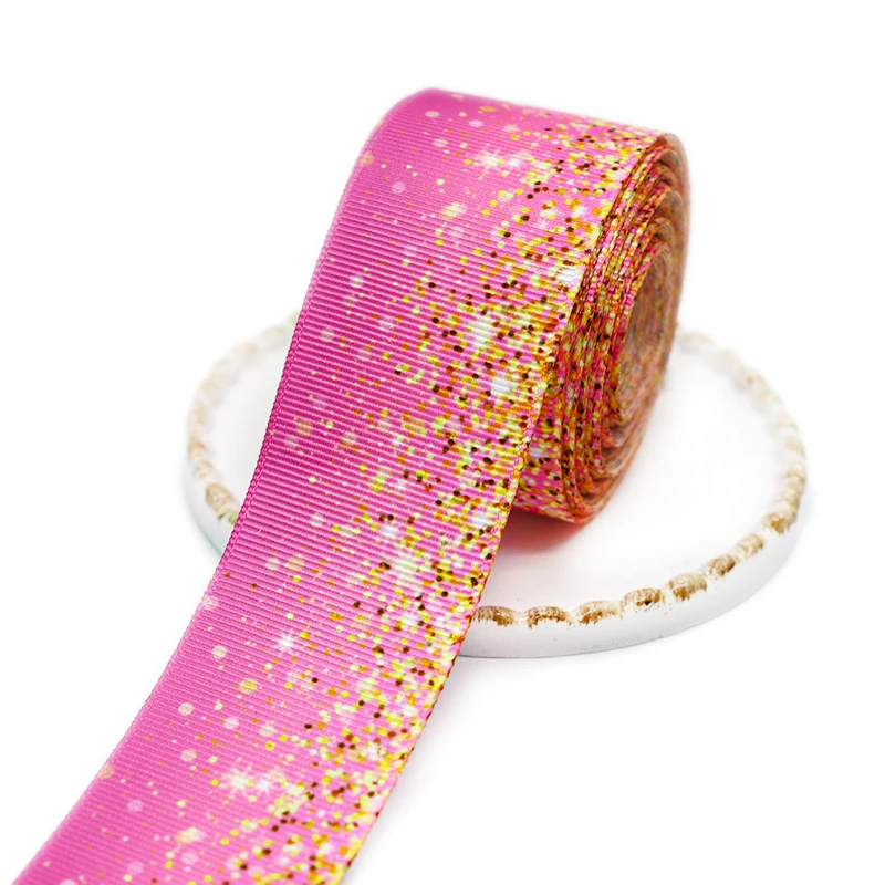 5 Yards 1.5' 38MM Rainbow Gradient Colors Printed Grosgrain Ribbons For Hair Bows DIY Handmade Materials Y110401 ribbon decoration ribbon supplies grosgrain ribbon