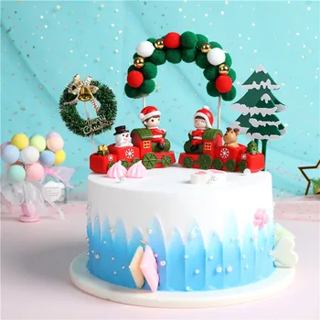 

Decorations for Home Garden Decoration Accessories Christmas Resin Train Birthday Cake Baking Car Accessories Car Cute Boy