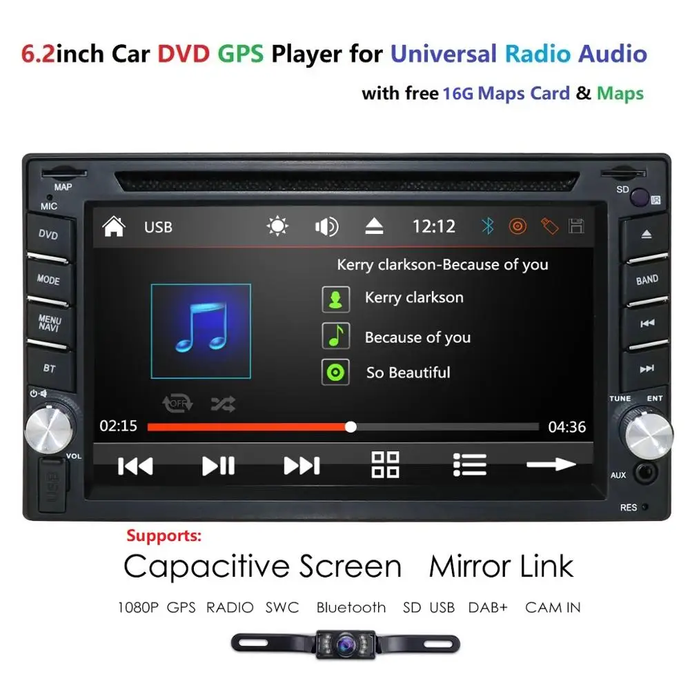 Hizpo 2 Din Автомобильная стерео 1080P 6 дюймов головное устройство gps навигация аудио