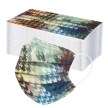 

10/20pcs Adult Protective Mouth Masks Tie-dye Printing Three-layer Masks Mascaras Disposable Breathable Facemask Mascarillas