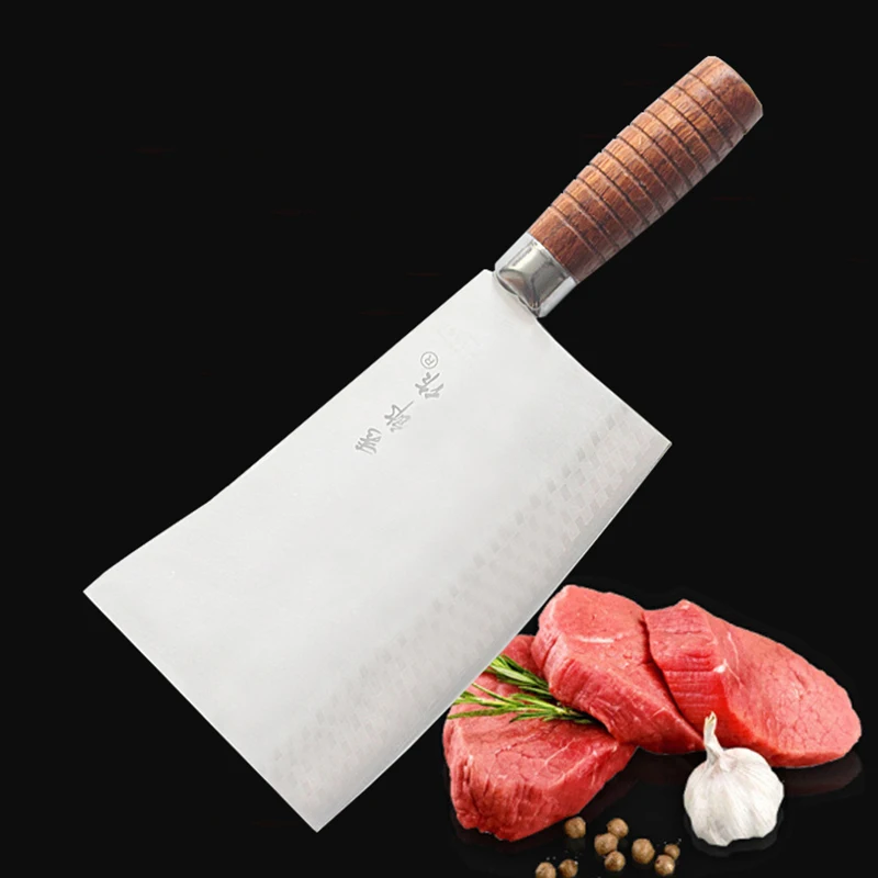 

2 Sizes Clad Steel Chinese Style Butcher Slaughter Knife Chef Chopping Knife Kitchen Cleaver Santoku Knives