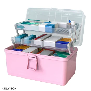 

Travel Pill Holder Home Large Capacity Multi Layer Dustproof Lockable Design Camping Rectangular First Aid Storage Box Portable