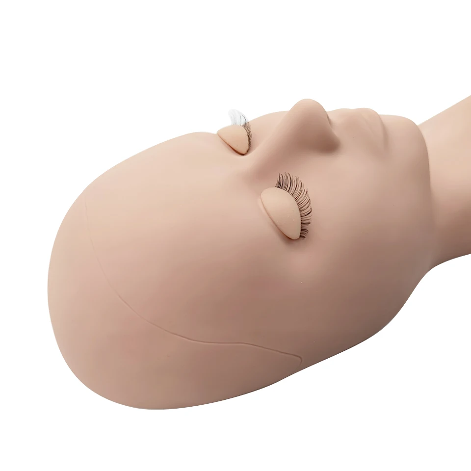 Description Picture 6 of itemEyelash Extension Silicone Practice Mannequin Model Head Replacement Eyelids Beginner Training Head Pads Facial Lash Makeup Tool