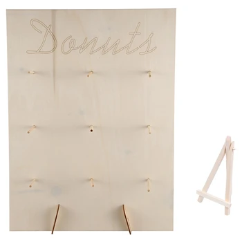 

Mini Wooden Cafe Table Number Easel Wedding Place Name Card Holder with Donut Wooden Wedding Decoration Table