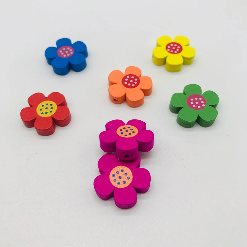 

XINDONG Wood Sewing Buttons Scrapbooking Craft Garment Clothes DIY Supply Flower 1 Holes Color At Random 19 mm, 6 PCs