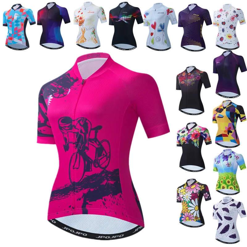 WEIMOSTAR Pro Women's Cycling Jerseys Tops Short Sleeve Bike Clothing Breathable 