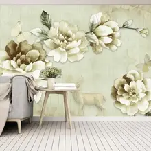 Пользовательские 3D Настенные обои элегантная картина маслом цветок ТВ диван кровать фон настенная декоративная живопись