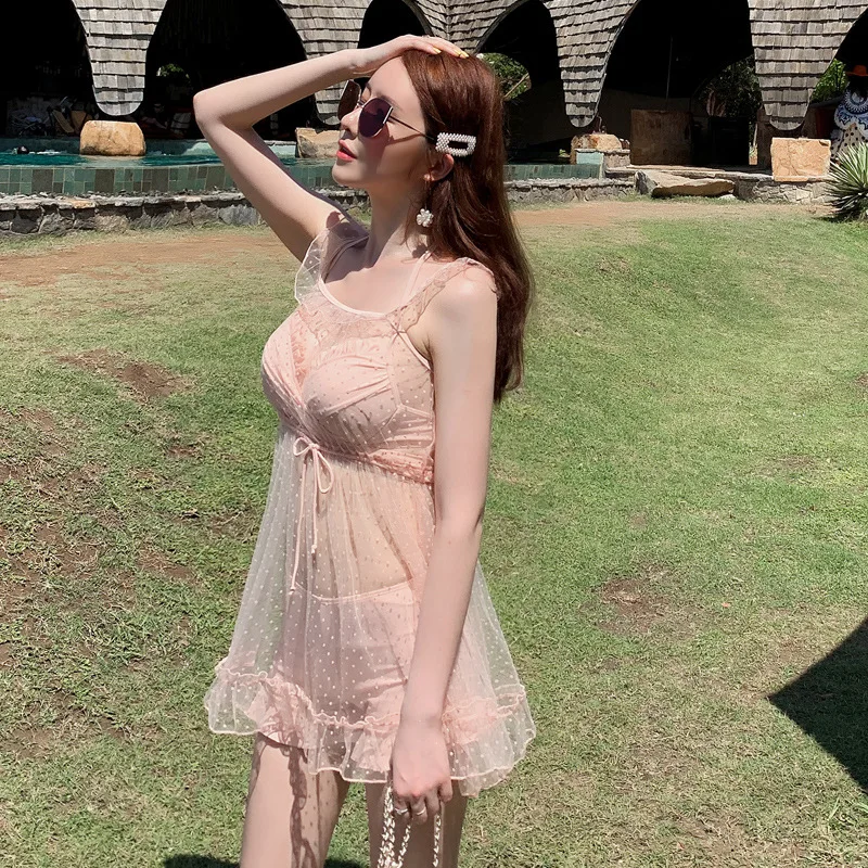 

Bathing Suit Women's Genuine Product New Style Split Type Three-piece Set South Korea Hipster Belly Covering Slimming Small Bust