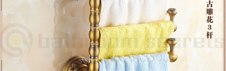 European towel rack all copper towel rack/towel rack thickened antique rotating towel bar/single or double pole