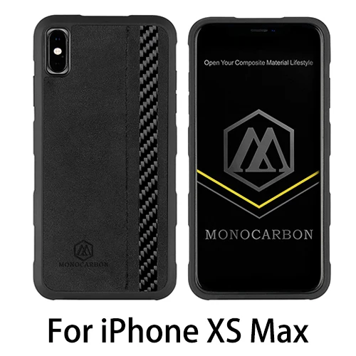 MONOCARBON углеродное волокно+ Алькантара чехол для iPhone X XS XR XS Max противоударный чехол Стиль-падение протестировано - Цвет: For iPhone XS MAX