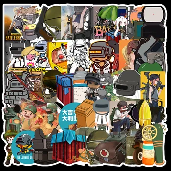 

10/64PCS Playerunknown's Battlegrounds gun PUBG Game stickers 98k AKM M416 sticker for phone Suitcase stickers GIFT for child