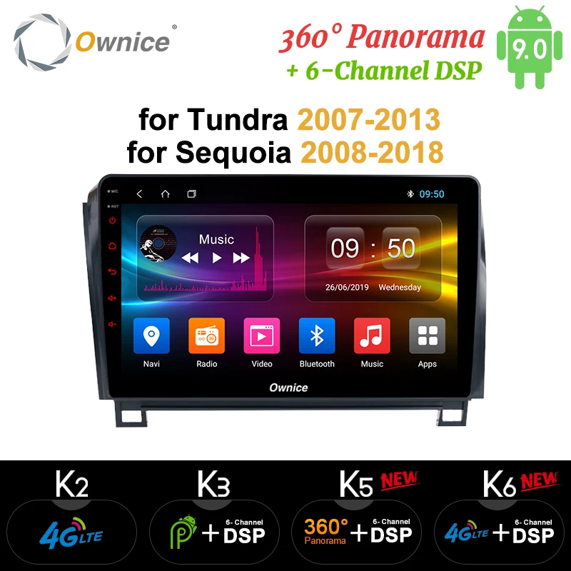Автомобильный DVD плеер Ownice Android 9 0 8 ядер GPS k3 k5 k6 для Toyota Tundra 2007 2013 Sequoia 2008 2018 радио 4G