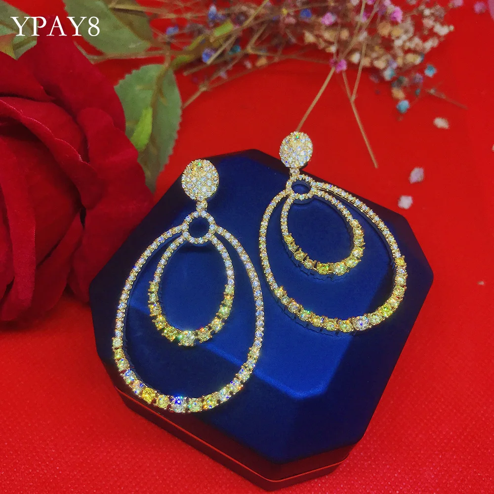 

YPAY8 2019 Hot Luxury Fashion Ladies 925 Sterling Silver Top Quality Nails Letters Cute Wedding Party Tassel Earrings Jewelry