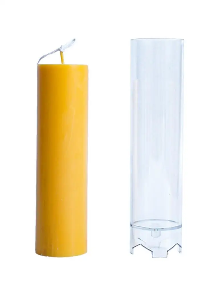 Candle Mold Conjoined Cylindrical Durable DIY Plastic Mould Geometric Shape Building Block Heart-shaped Striped Candle Mold