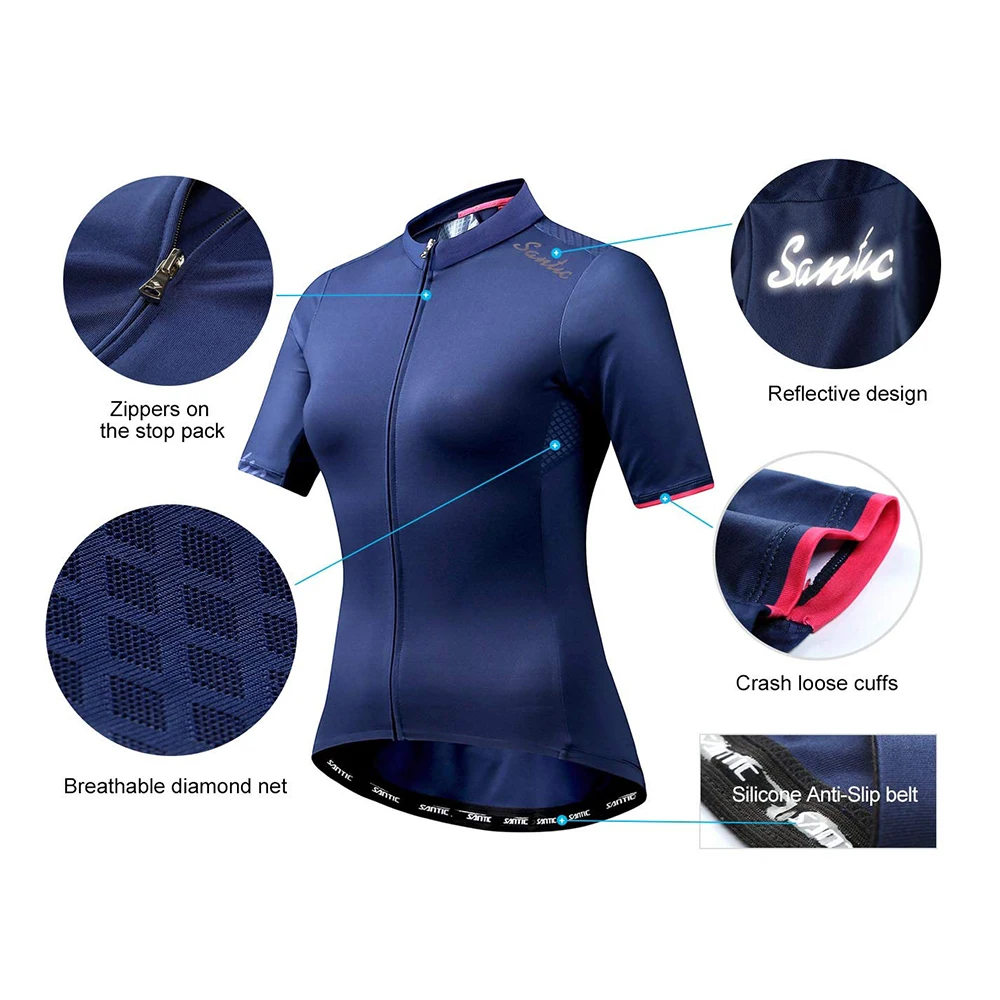 Santic майки для Для женщин Pro Fit дорожный велосипед короткий рукав рубашки