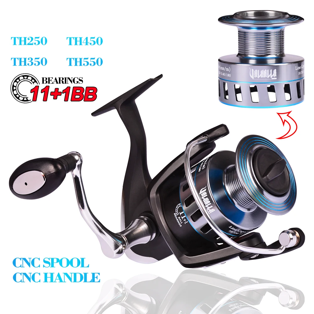 Fishing Reel Drag Spinning with Large Spool 19KG Max Freshwater 11+1BB | Спорт и развлечения