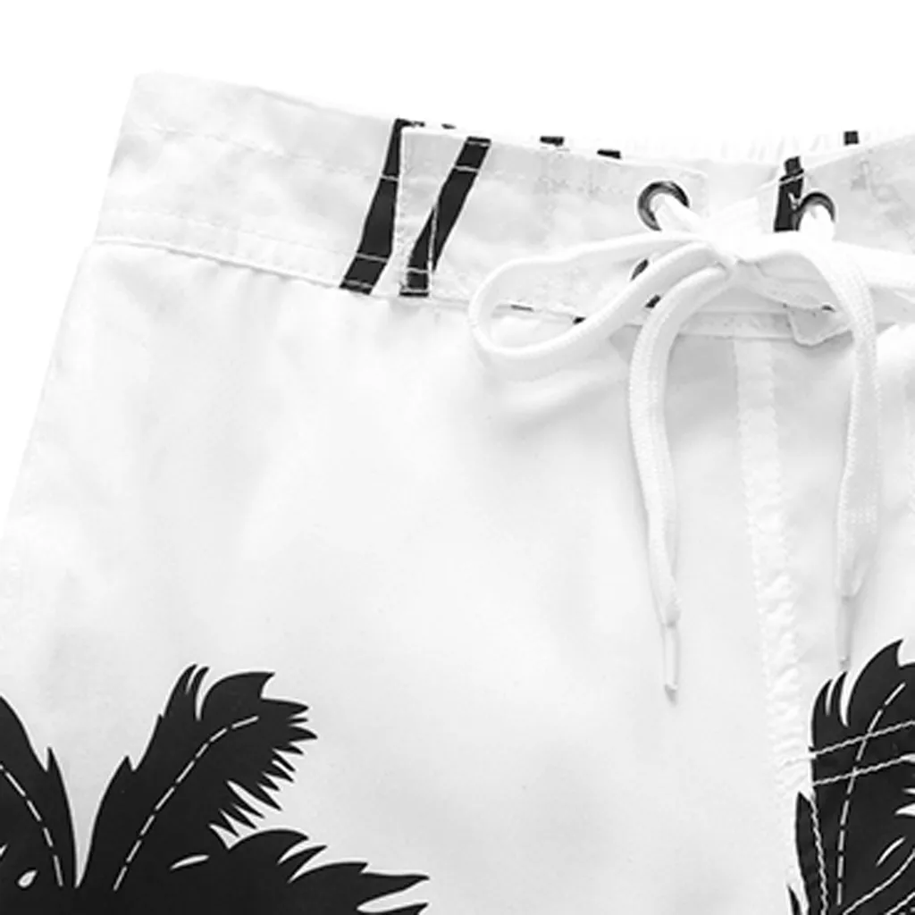 Летняя одежда для купания для маленьких мальчиков с изображением кокосовой пальмы, пляжные шорты, быстросохнущие плавки для плавания Y85