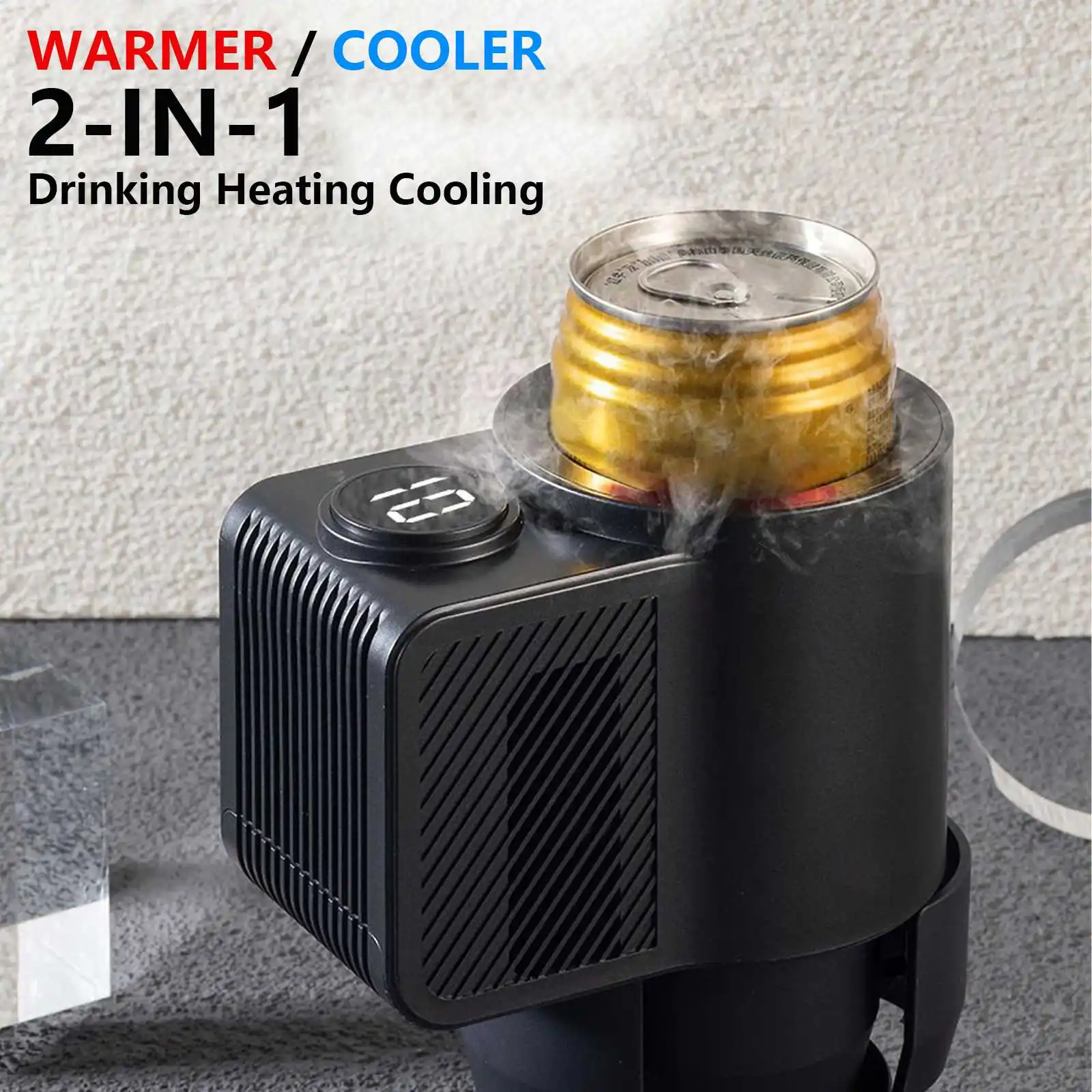 

2-In-1 Smart Cooling & Heating Car Cup Electric Coffee Milk Warmer and Cooler Beverage Mug with Temperature Display for 12V Cars