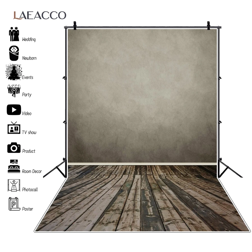 

Laeacco Abstract Vintage Gradient Solid Wooden Floor Photography Backdrop Adult Baby Portrait Photocall Background Photo Studio