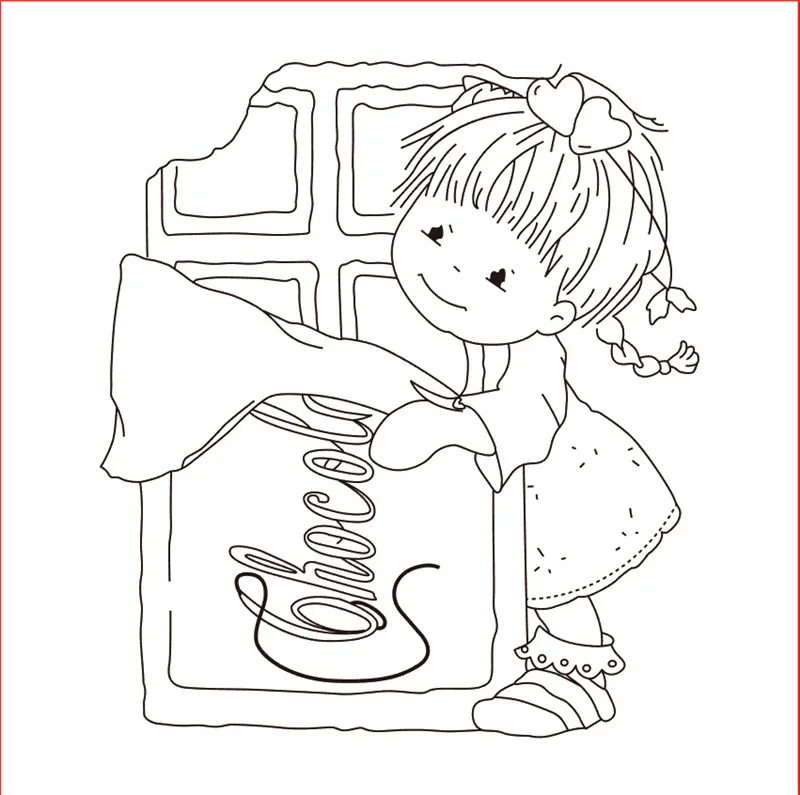 

10x10 Nice little girl New Transparent Clear Rubber Stamp Sheet Cling Scrapbooking Photo Album PaperCard DIY Craft