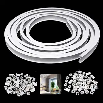 

Top/Side Clamping 4m Curtain Track Rail Flexible Ceiling Mounted For Straight Slide Windows Balcony Home Decor Accessories