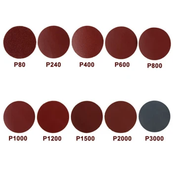 

Set Sanding Discs Tools Rod 3 inch Aluminium Oxide Red Brown Hook & loop