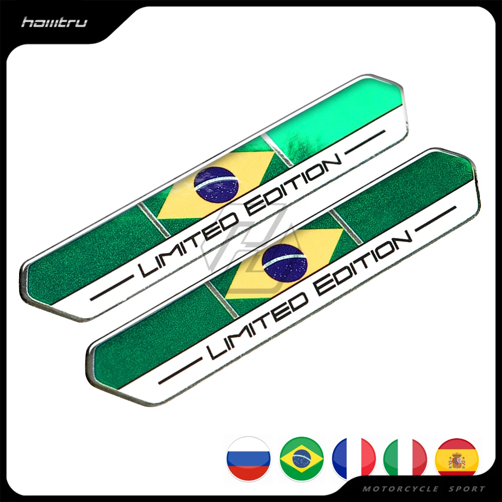 Brazil Flag Limited Edition Sticker Universal for Car Motorbike Tank Pad Decal Italy Russia Spain France Flag Stickers motorcycle parts pin patch 3d reflective flag stickers chile england france portugal korea brazil italy usa spain russia germany