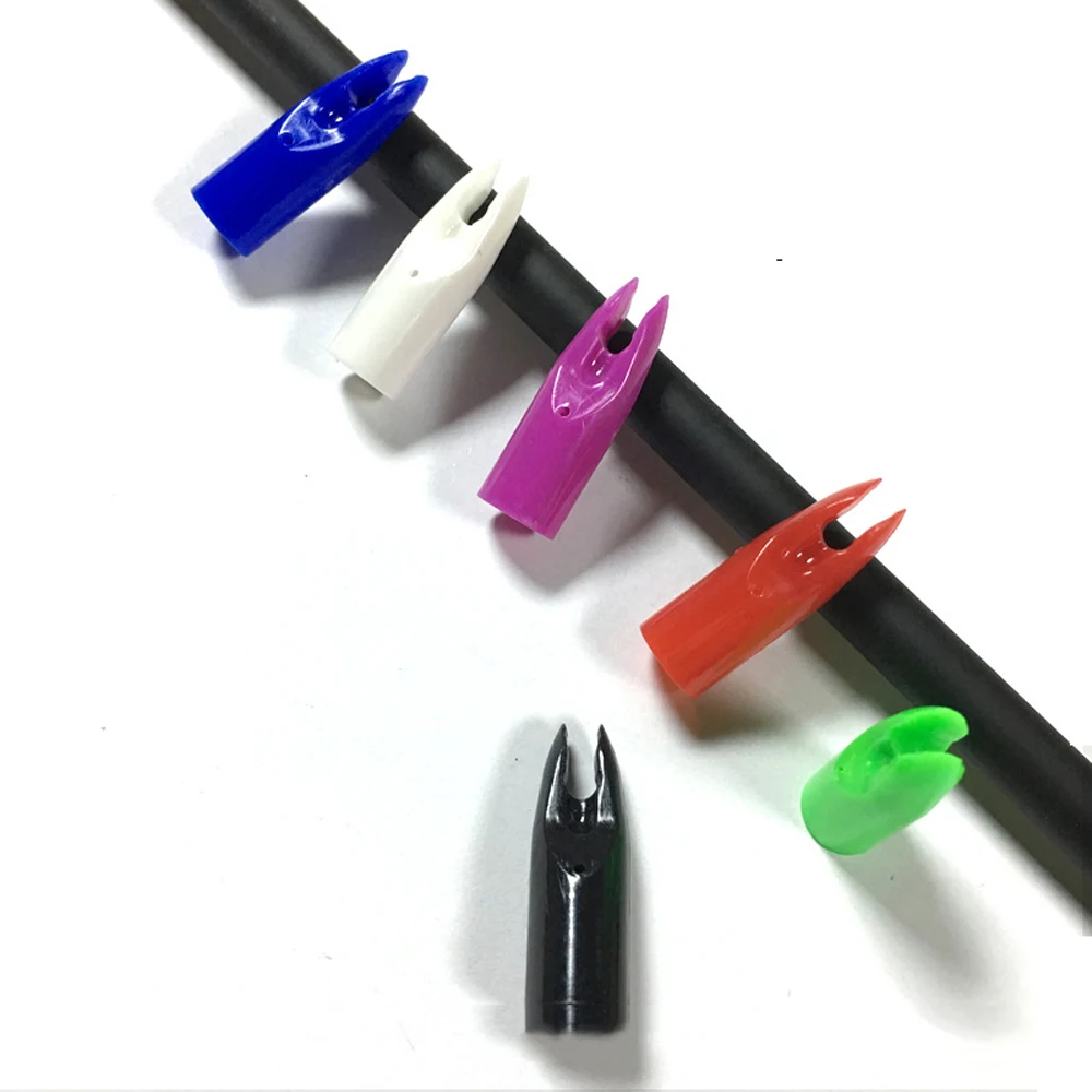 30pcs Archery Arrow Nocks Shaft OD 8mm Suitable For Wood Arrow Glass fiber Aluminium And Carbon Fiber 6 Color archery arrows archery arrow nocks