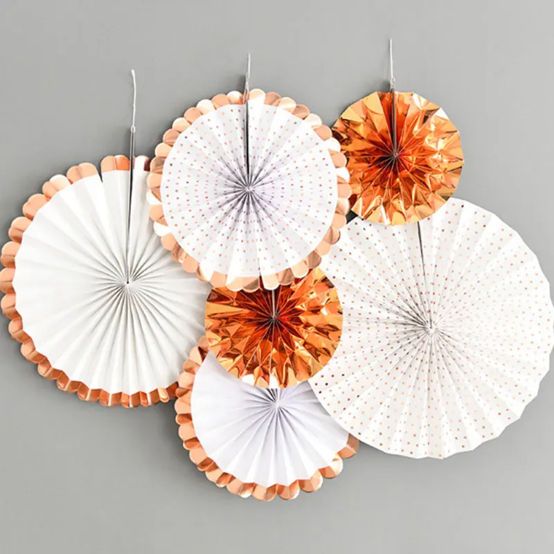 Party Decoration 6/8pcs Paper Cut-out Paper Fans Pinwheels Hanging Flower Paper Crafts Home Wedding Festival Decoration