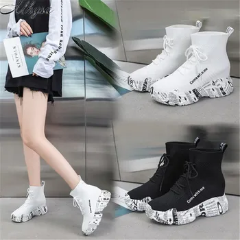 

Mhysa 2020 new spring and autumn women's thick-bottomed inner socks shoes fashion breathable casual sports women's shoes M570