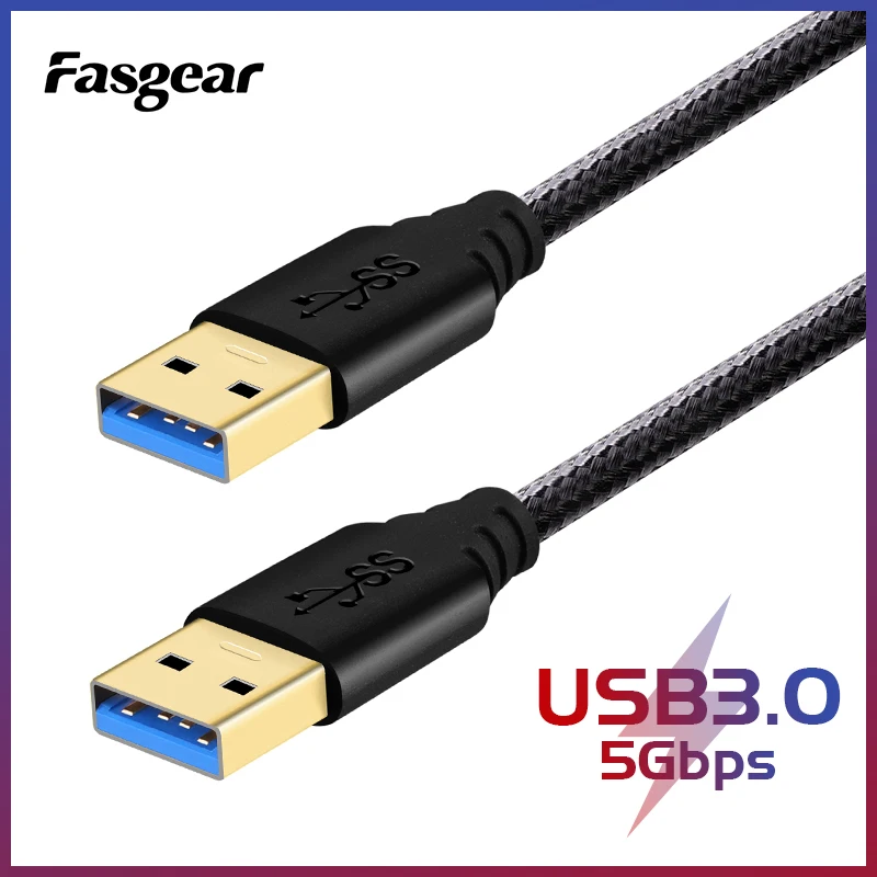 Удлинительный кабель Fasgear USB-USB 5 Гбит/с, удлинитель кабеля USB 3,0 между мужчинами и женщинами для жесткого диска, веб-камеры, USB-кабель-удлинитель