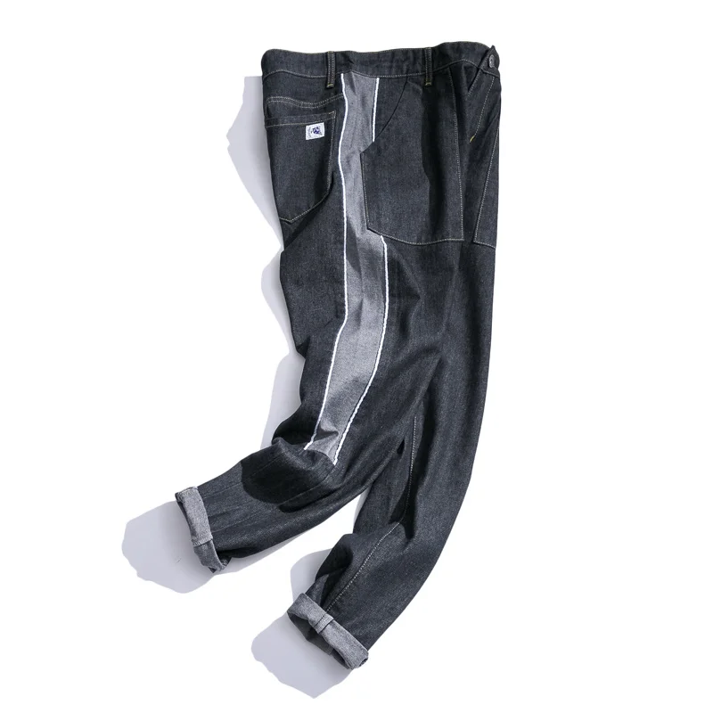 Autumn Pop Jeans Men Large Size Straight Slim Casual Pants Men Cotton Fashion Loose Micro-elastic Jeans Size M-5XL
