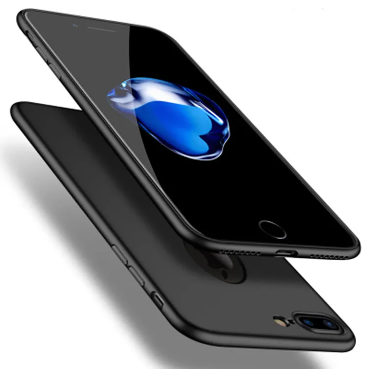 Чехол для iPhone 7, 6, 6 S, X, 8 Plus, XS, 360, полный Чехол, тонкий матовый мягкий чехол из ТПУ для iPhone 7, XR, XS, MAX, красный чехол для телефона - Цвет: Black