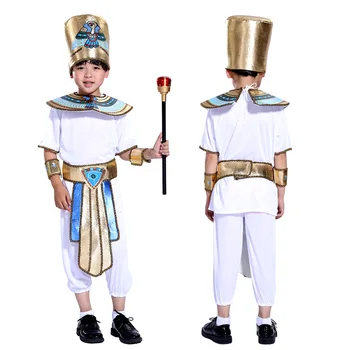 

Cosplay Halloween Egypt Pharaoh Costume Egyptian King Queen's Performance Costume Children's Prince Princess Clothing