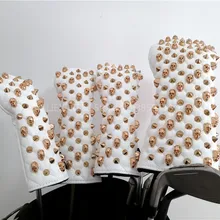 Золотой череп заклепки Гольф Драйвер головной убор 135ut Фарватер Вудс Гибридный клюшек Чехлы для клюшек для гольфа полный набор для мужчин и женщин