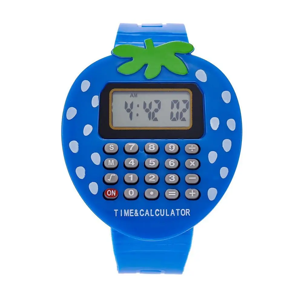 Расчета цифровой калькулятор с светодиодный часы Функция Повседневное силиконовые спортивные для детей Multi Функция