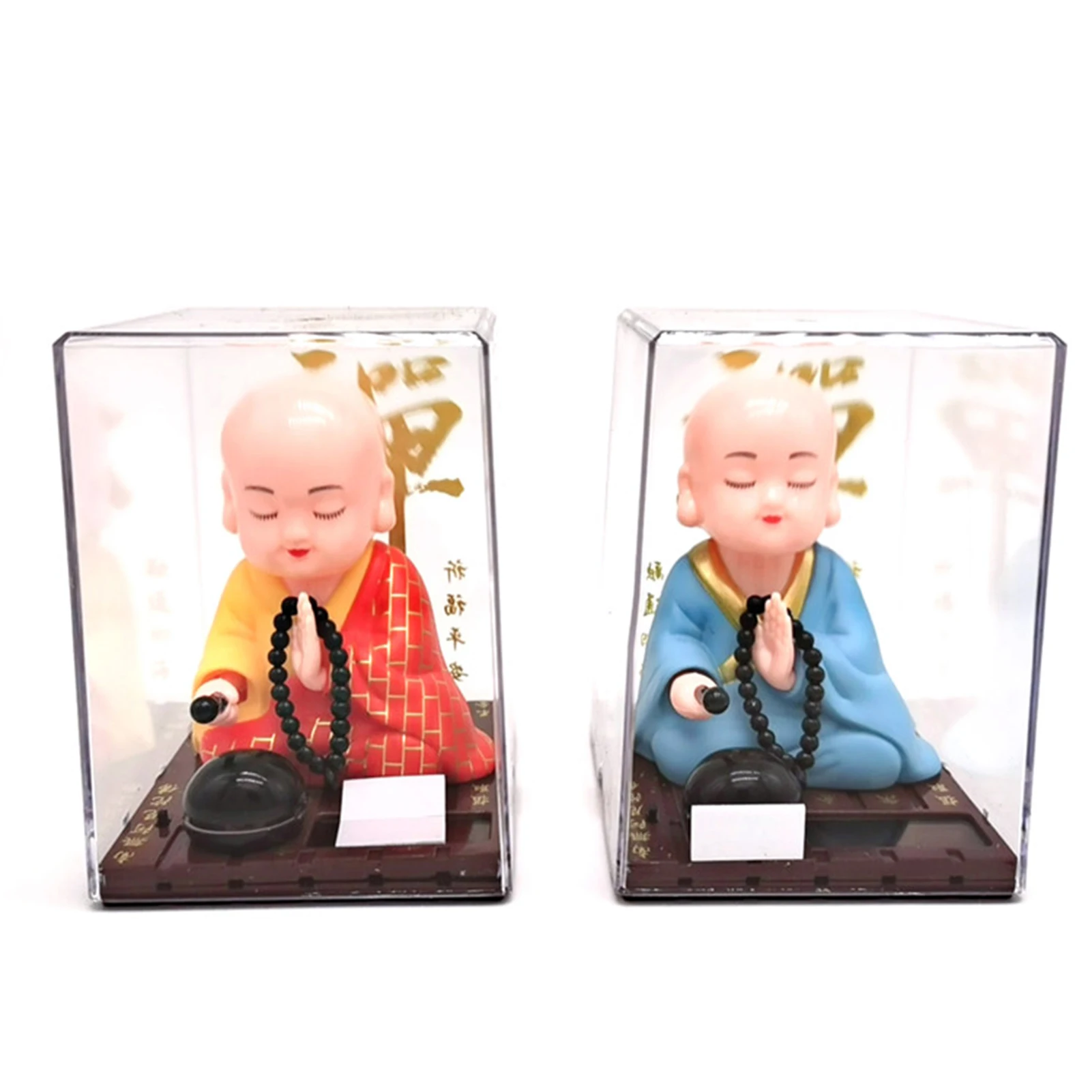 

Cute Anime Car Ornament Solar Shake Head Little Monk Good Fortune Car Rearview Mirror Pendant Birthday Gift Auto Decor Accessory
