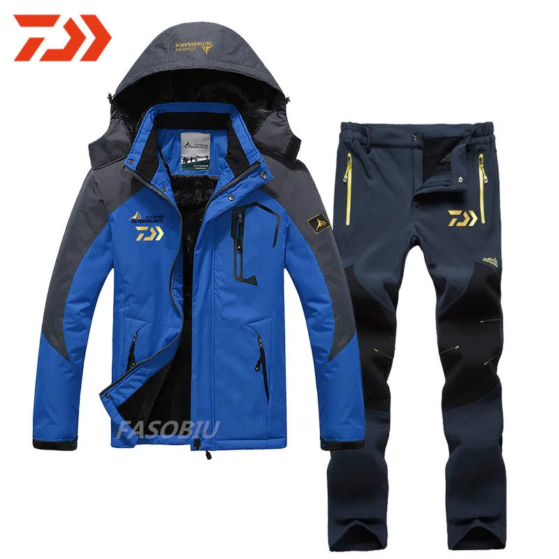 Новый Daiwa уличная теплая плюс бархатная одежда для рыбалки