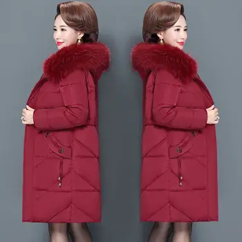 

2019 winter women clothes puffer jacket female bubble coats winter padded coats mama winter coats fur hood 100kg oversize