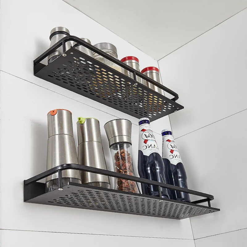 Кухонная полка для хранения приправ алюминиевая кухонная органайзер с