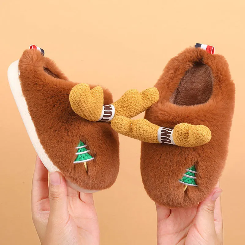 

Toddler winter home slippers fur shoes children boys girls indoor slippers cute style 2020 fashion