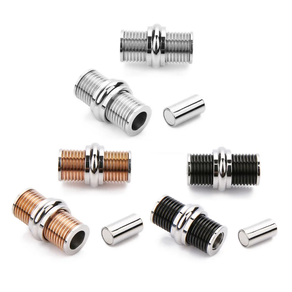 T0575A,螺纹双色磁铁连接扣，金色，长：22.5cm，内直径：5mm,23g