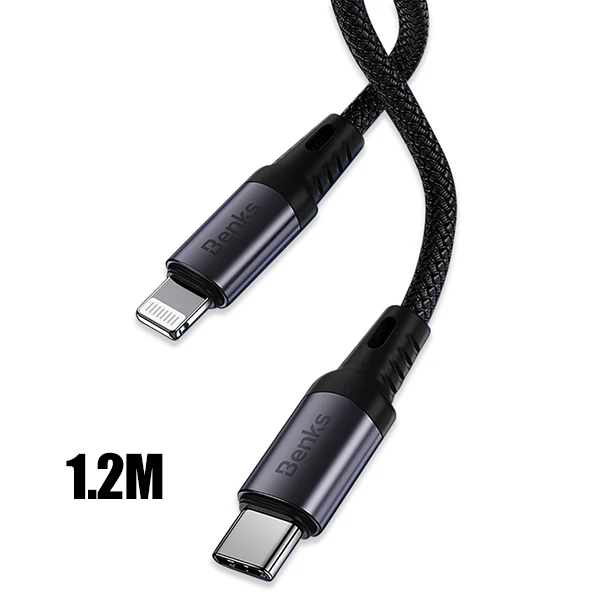 1.2m MFi Cable Benks MFi PD кабель для быстрой зарядки для iPhone XS 11 Pro MAX X XR 8 Plus ipad type USB C для освещения телефонный кабель PD зарядное устройство адаптер - Цвет: 1.2m MFi Cable